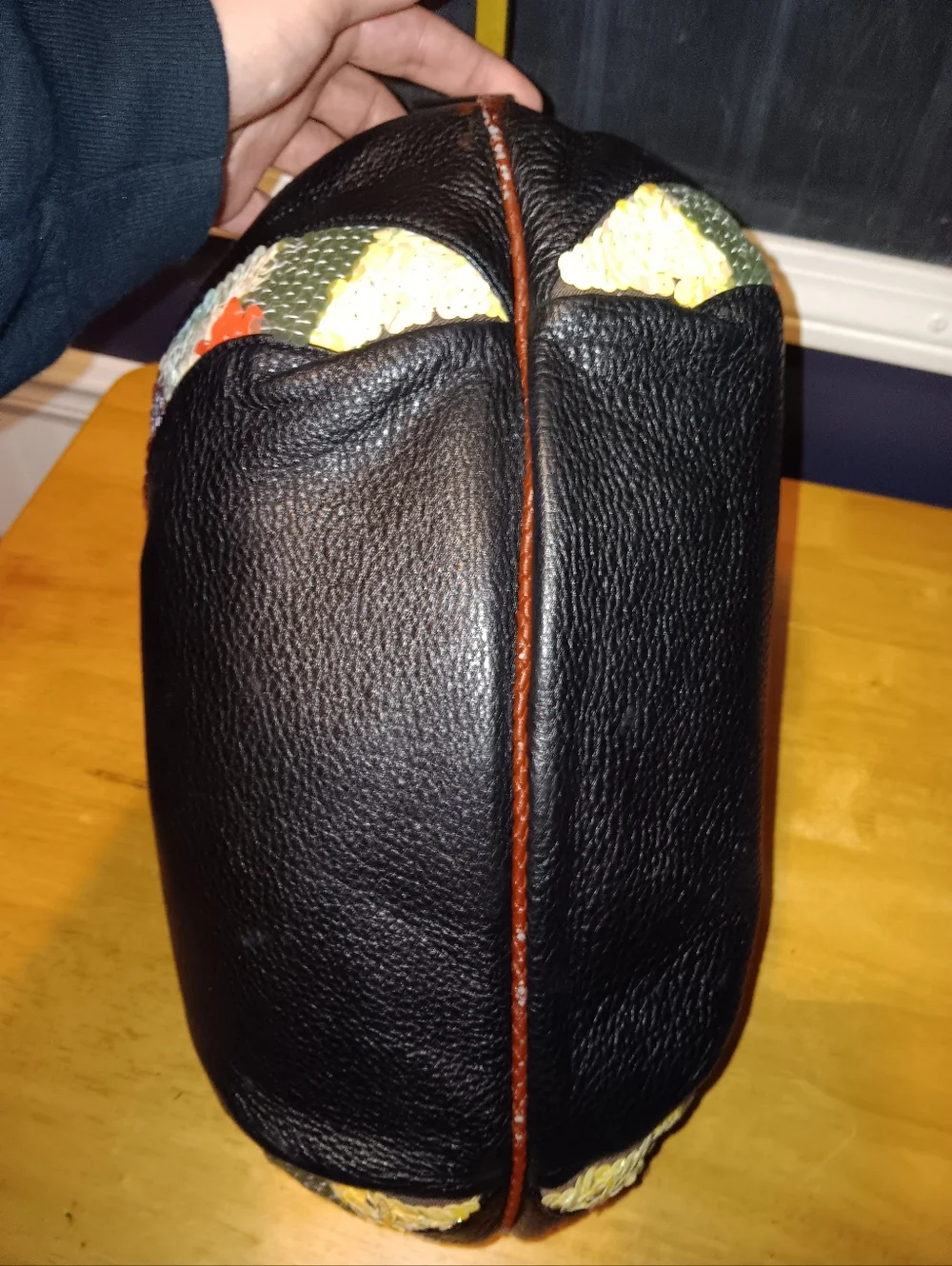 Fendi FF Ultra Rare Vintage Leather Sequin Zucca Interior Spy Bag - Picture 5 of 10